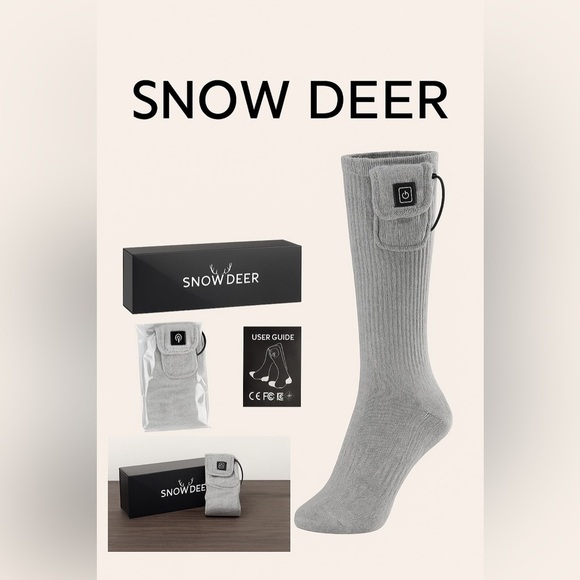 Snow Deer Accessories - 🔥 Snow Deer Heated Socks – Gray, Size S (Women’s 5-6)